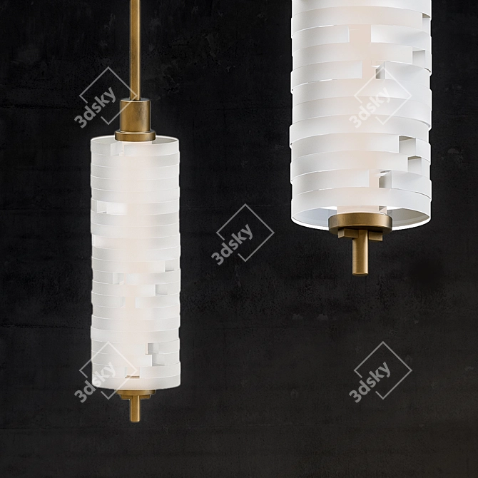 Bronze Patina Pendant Light 3D model image 1