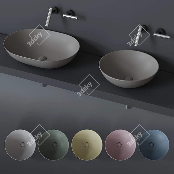 Title: Falper Ciotola - A Modern Minimalist Sink 3D model image 1