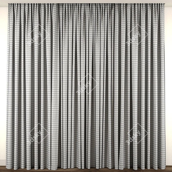 Elegant Detailed Curtain Model 3D model image 3