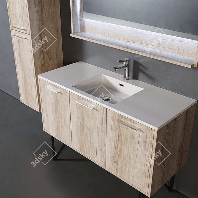 Tulum Bathroom Set: Stylish, Functional 3D model image 2