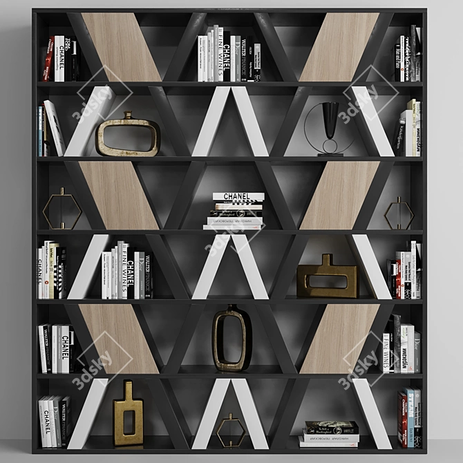 Title: Decorative Shelving Unit: A Stylish Display Solution 3D model image 1
