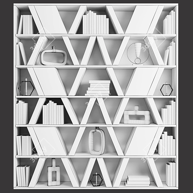 Title: Decorative Shelving Unit: A Stylish Display Solution 3D model image 2