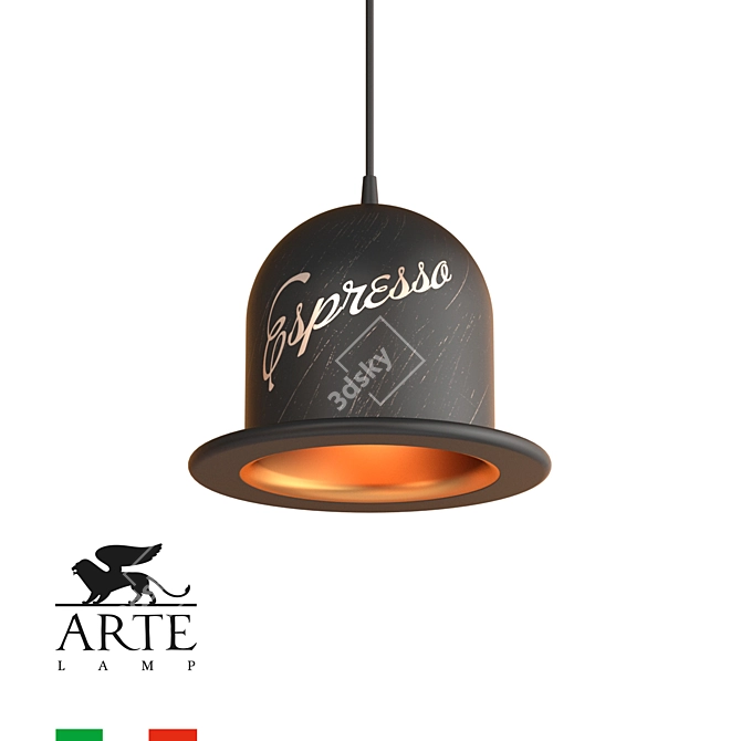 Elegant Metal Chandelier: Arte LAMP Capello A5064SP-1BN 3D model image 1