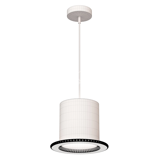 Capello Pendant Lamp: Black & Gold Metal 3D model image 2