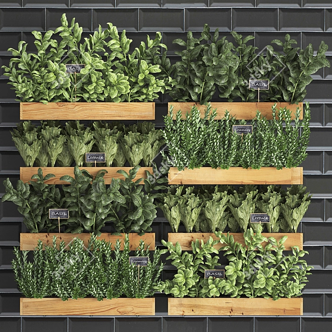 Vertical Garden Collection: Exotic Houseplants 3D model image 1