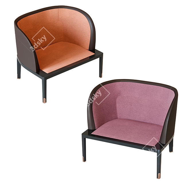 Modern Wing Lo Armchair - Edra 3D model image 2