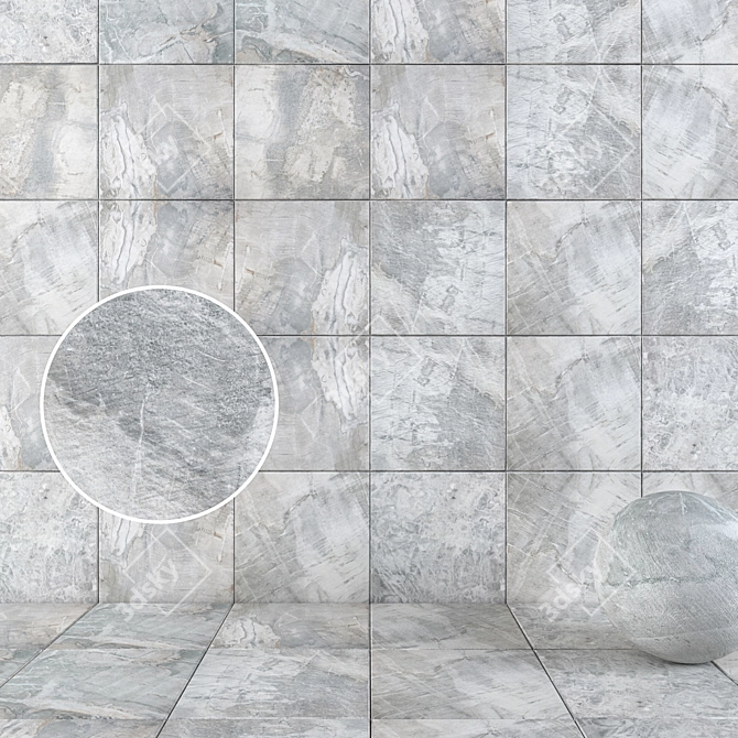 HD Lightgr Wall Tiles 60x60cm 3D model image 1