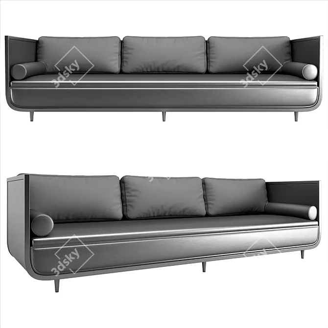 Elegant Virgo Sofa - 300x91x86 cm 3D model image 1