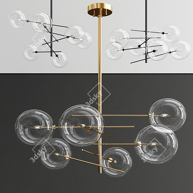 Bolle Pendant: Mesmerizing 6-Light Replica 3D model image 1