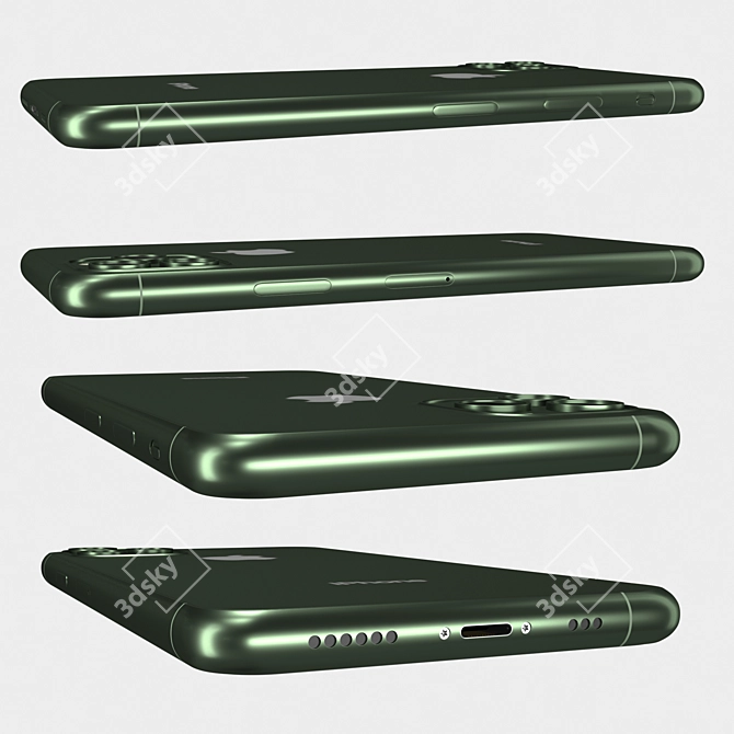 Sleek iPhone 11 Pro & Pro Max 3D model image 2