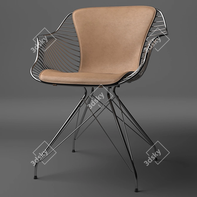 Wire Dining Chair 3D model image 1