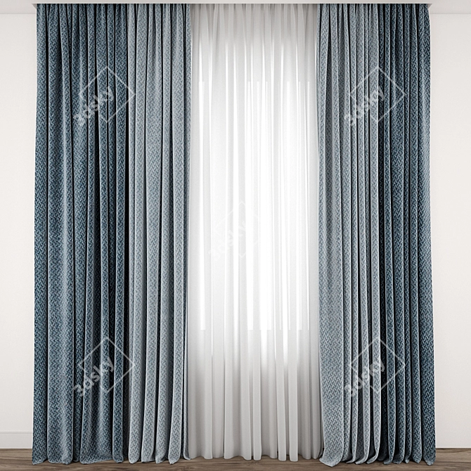 Elegant Curtain Model Kit 3D model image 1