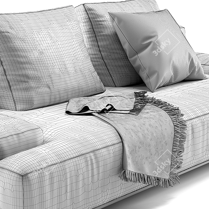 Alberta Design Bruce Sofa: Elegant and Sleek 3D model image 3