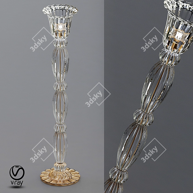 Elegant Murano Glass Floor Lamps 3D model image 1