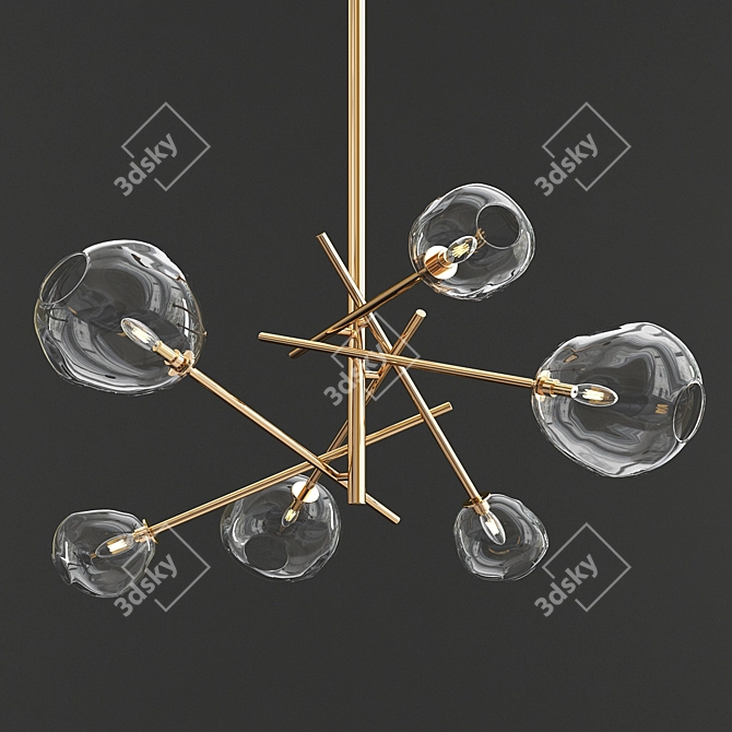Glimmering Elegance: 4 Exclusive Chandeliers 3D model image 2