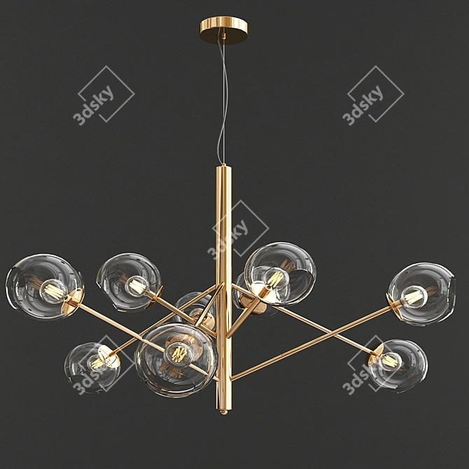 Glimmering Elegance: 4 Exclusive Chandeliers 3D model image 3