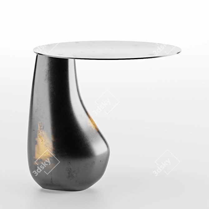 Gold Fusion Sculptural Side Table - DIONIS 3D model image 1