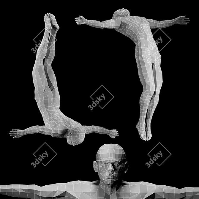 Sculpted Men Art: 800h, 4 Colors 3D model image 3