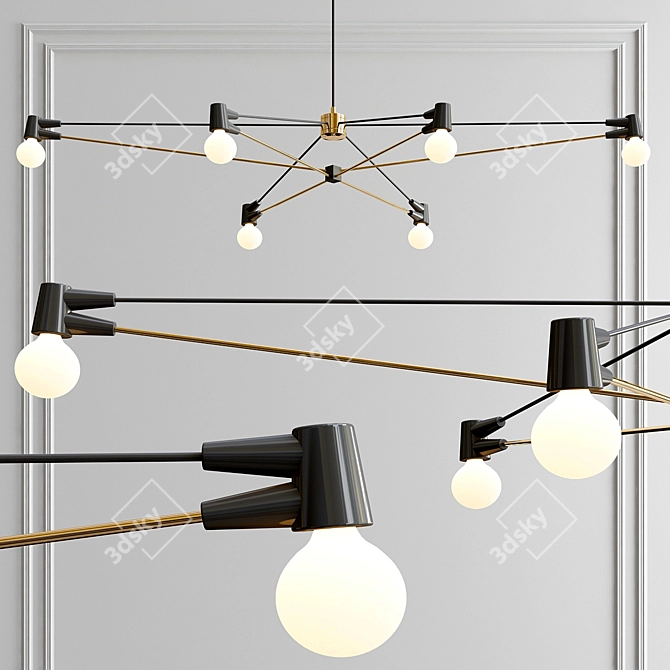 Versatile Pivot Chandelier 3D model image 2