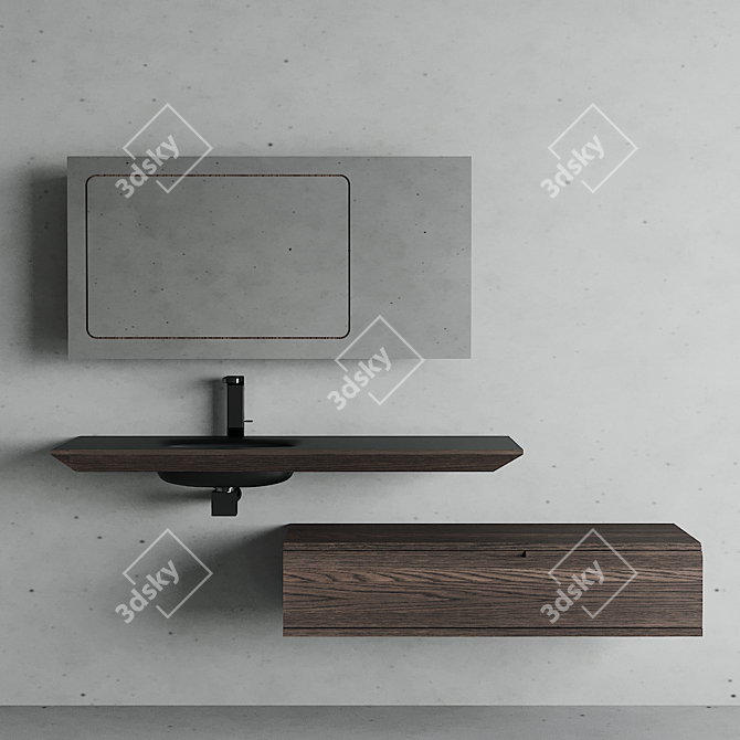 Modern Mertens Vanity Set 3D model image 1