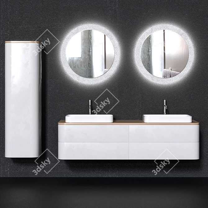 Duravit HAPPY D.2 Plus Bathroom Set 3D model image 1