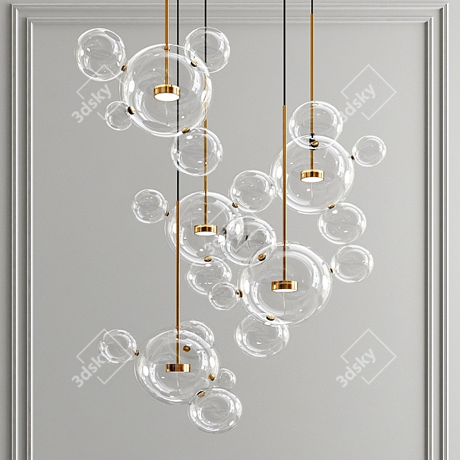 Breathtaking Sonneman & Giopato Bolle Chandelier 3D model image 2