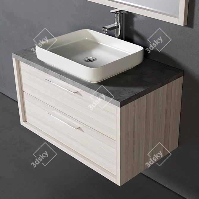 Indiana 90cm: Stylish Bathroom Furniture 3D model image 2