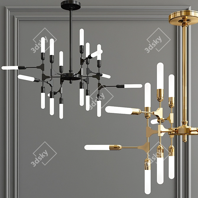 Kinetic Symmetry Pendant Light 3D model image 1