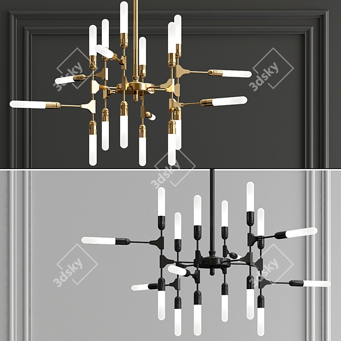 Kinetic Symmetry Pendant Light 3D model image 2
