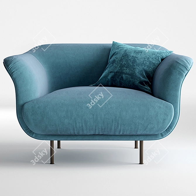 Alberta Armchair: A Stylish Creation by Yonoh Creative Studio 3D model image 2
