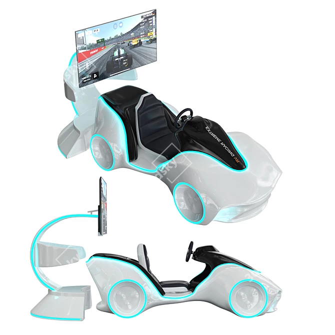 Immersive VR Car Racing Experience 3D model image 2