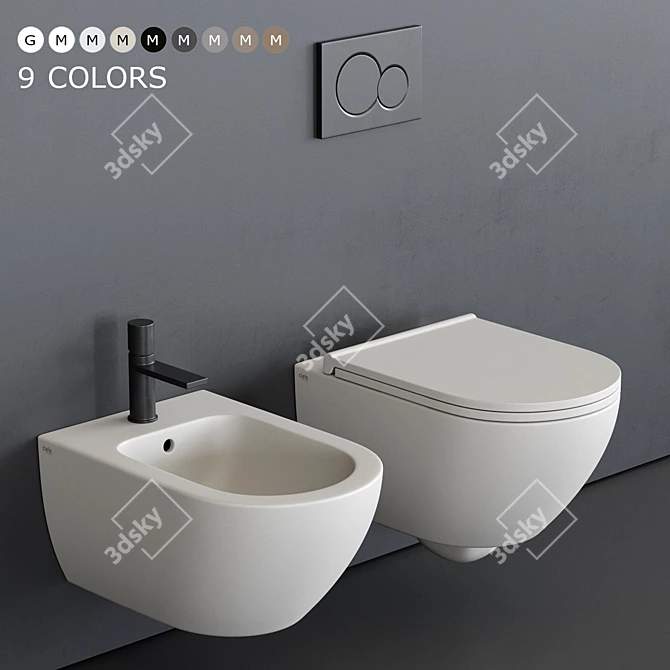 Cielo Enjoy Wall-Hung WC: Stylish & Functional 3D model image 1