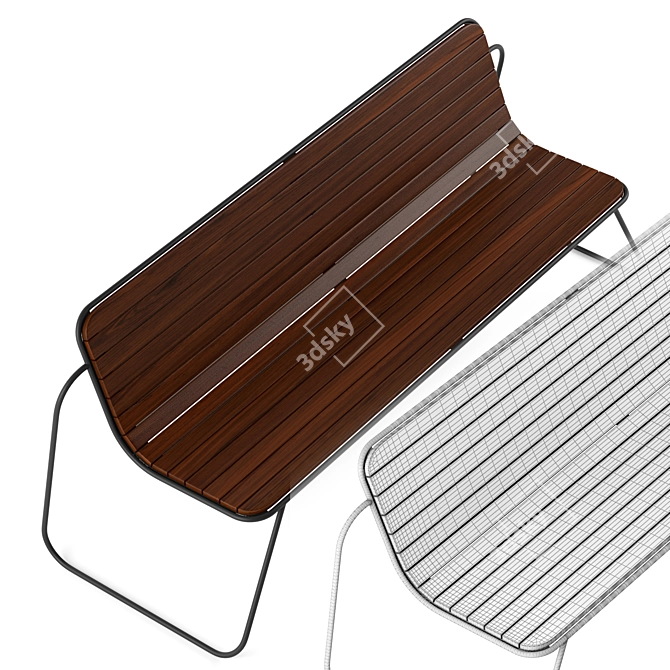 Vestre_func Modern Wood Bench 3D model image 3