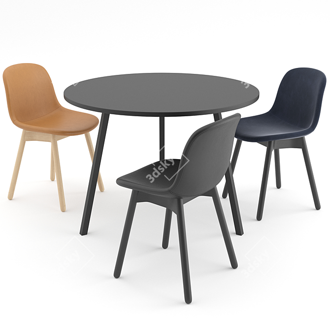 Sleek and Modern: Neu 13 Chair + Loop Stand Round by HAY 3D model image 1