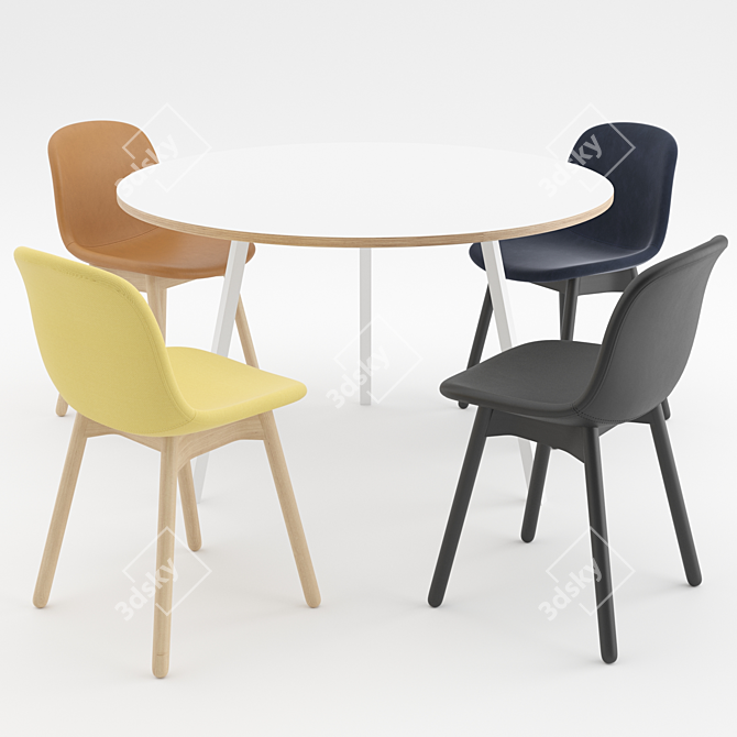 Sleek and Modern: Neu 13 Chair + Loop Stand Round by HAY 3D model image 2