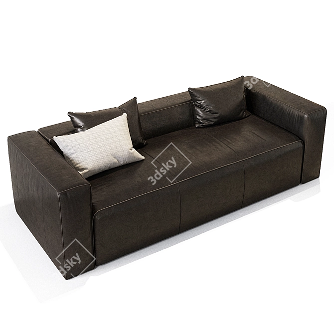 Sleek Contemporary Metal Desk 3D model image 2