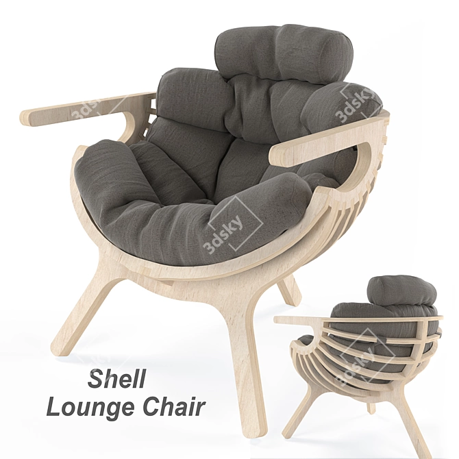 Modern Shell Lounge Chair 3D model image 3