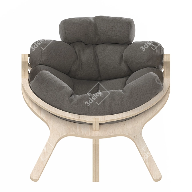 Modern Shell Lounge Chair 3D model image 1