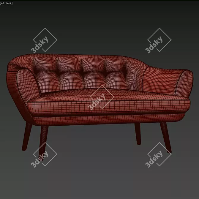 Comfy Keaton Loveseat: Find Cozy Comfort 3D model image 3