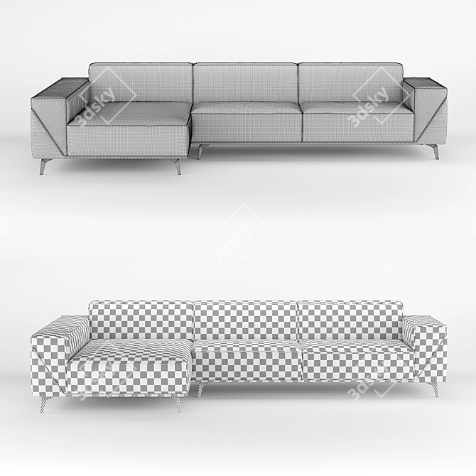 Modern Comfort: Gamma Design's Edwin Sofa 3D model image 3