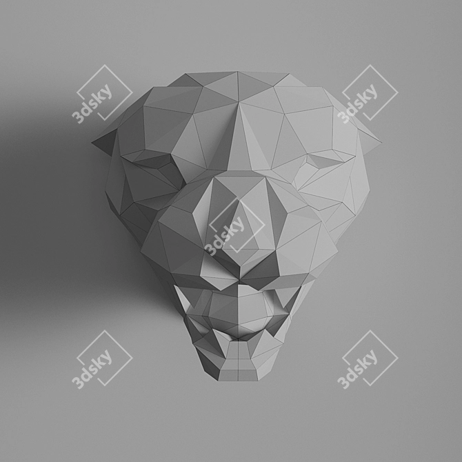 Tiger Head 3D Paper Sculpture 3D model image 3