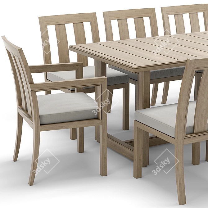 Elegant Outdoor Costa Table-Chair Set 3D model image 2