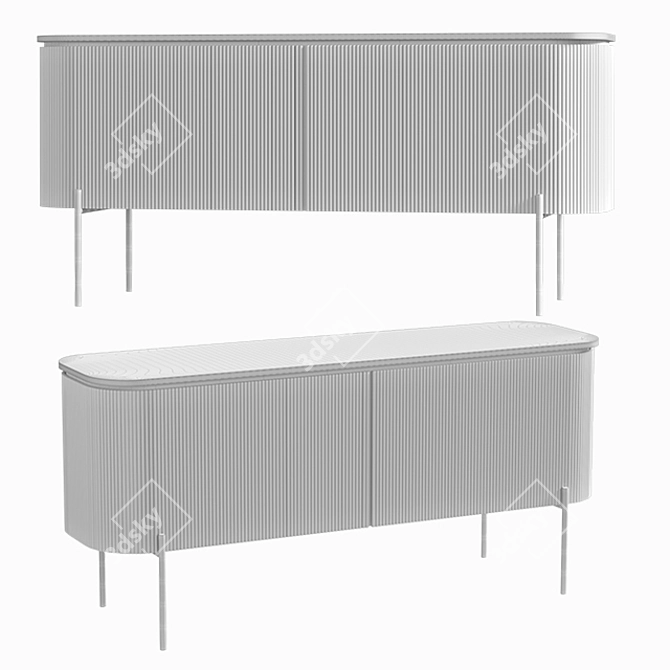 Prague Walnut Veneer Chest 3D model image 2