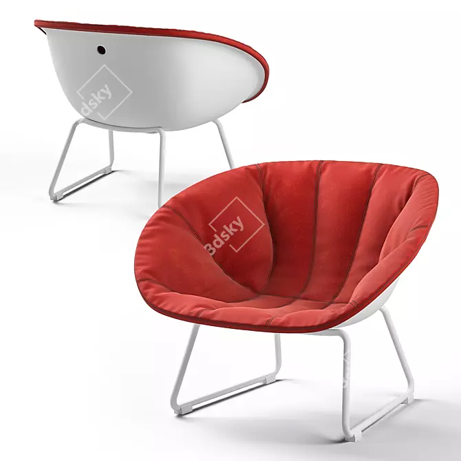 Sleek Gliss Lounge: Customizable Design 3D model image 1