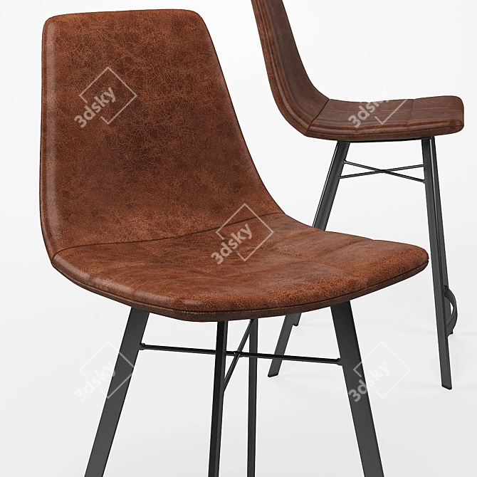 Aged Caramel Counter Stool 3D model image 2
