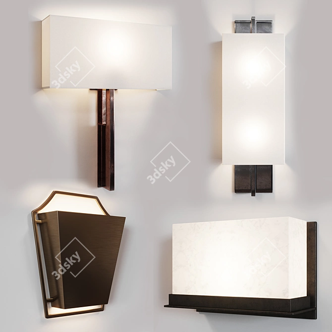 Modern Silhouette Seva Sconce 3D model image 1