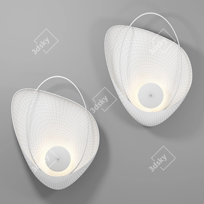 Marble Wall Sconce: Black & White, 27x40 cm 3D model image 2