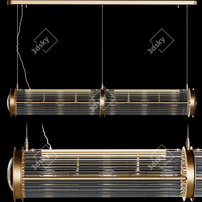 Sleek Tubor Pendant Light 3D model image 1