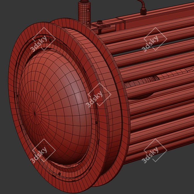 Sleek Tubor Pendant Light 3D model image 3