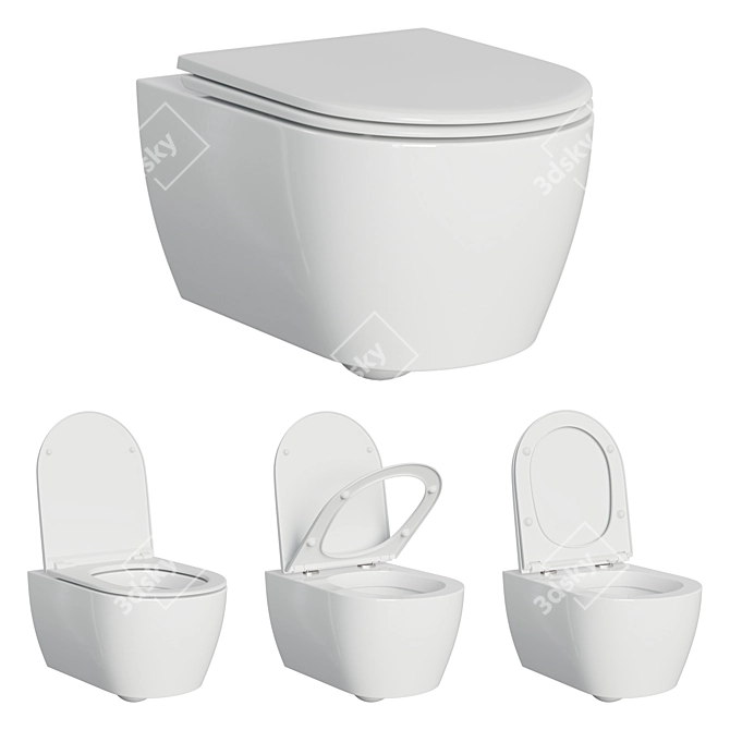 Sleek Grohe Rimless Toilet 3D model image 1